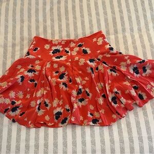 Juicy Couture Red Pleated Skater Skirt